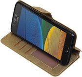 Wicked Narwal | Cross Pattern TPU bookstyle / book case/ wallet case voor Motorola Moto G5s Plus Goud