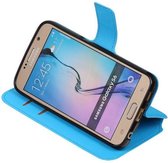 Wicked Narwal | Cross Pattern TPU bookstyle / book case/ wallet case voor Samsung Galaxy S6 G920F Blauw