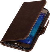 Wicked Narwal | Premium TPU PU Leder bookstyle / book case/ wallet case voor Samsung galaxy j5 2015 J500F Mocca