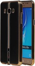 Wicked Narwal | M-Cases Leder Look TPU Hoesje voor Samsung Galaxy J5 2016 Zwart