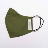 Cotton Smile® Mondkapje + PM2.5 filter - Military Green Small | 95% Rendement - Wasbaar en Herbruikbaar - Luxe Design Mondmasker van Hoogstaande Kwaliteit - Katoen