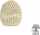 House of Crete handgemaakt aardewerk lampje van Kreta wit