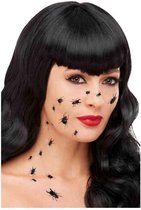 Smiffys - Creepy Bug Transfers Gezicht/huid sticker - Zwart