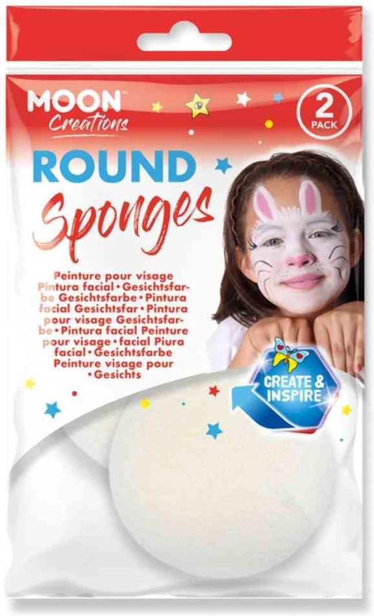 Moon Creations - Round Sponge Make-up Sponsje - Wit