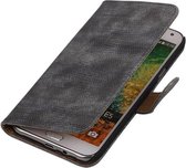 Wicked Narwal | Lizard bookstyle / book case/ wallet case Hoes voor Samsung Galaxy E5 Grijs