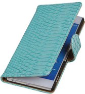 Wicked Narwal | Snake bookstyle / book case/ wallet case Hoes voor sony Xperia Z4 Z3+ Turquoise