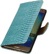 Wicked Narwal | Snake bookstyle / book case/ wallet case Hoes voor HTC One M9 Turquoise