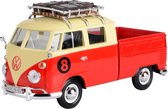 Volkswagen Type 2 Pick-Up Van (Roof Rack) Rood 1/24 Motor Max - Modelauto - Schaalmodel - Model auto - Schaal model - Miniatuurauto - Miniatuur autos
