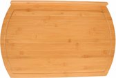 Luxe bamboe houten snijplank met rand en sapgroef 58 cm - Keukenbenodigdheden - Kookbenodigdheden - Snijplanken/serveerplanken - Houten serveerborden - Snijplanken van hout