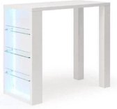 FLASH Bartafel met LED van 4 tot 6 personen eigentijdse stijl glanzend wit gelakt - L 120 x B 60 cm