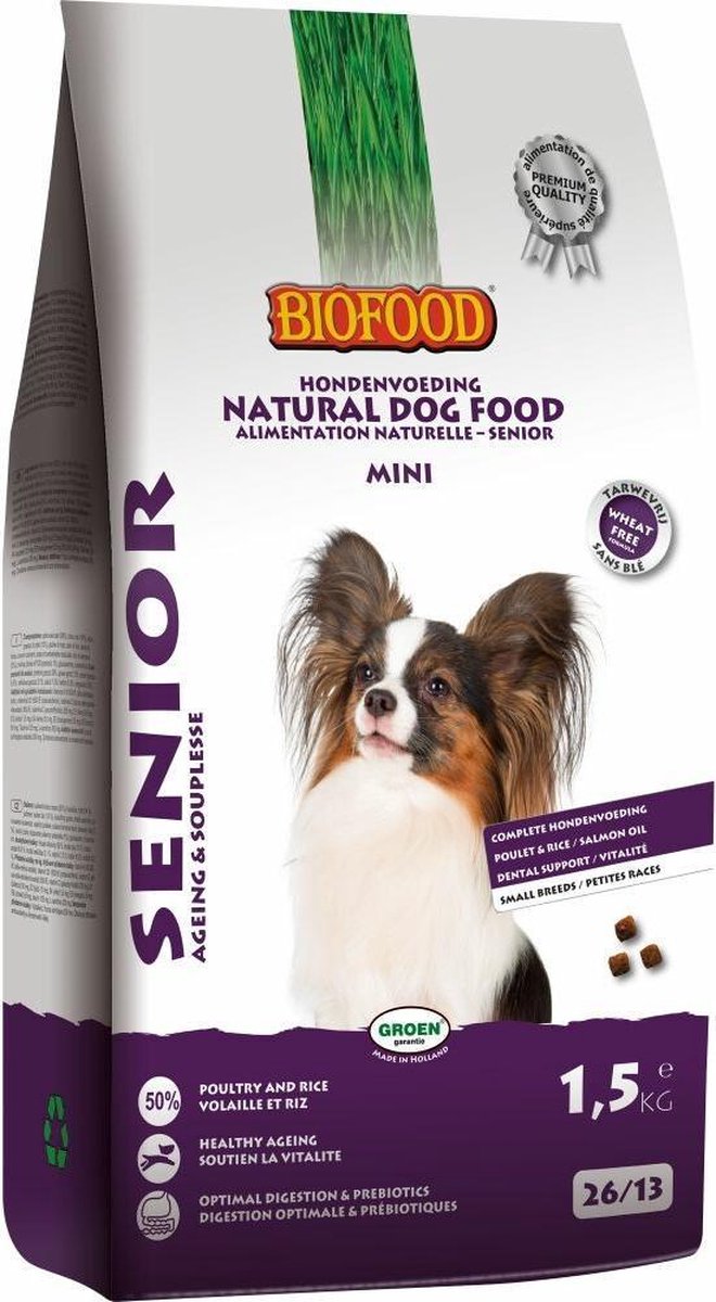Biofood Senior Small Breed - Hondenvoer - Gevogelte 1,5 kg