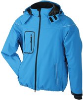 James and Nicholson Heren Winter Softshell Jas (Aqua Blauw)