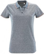 SOLS Dames/dames Paname Heather Piqu Polo Shirt (Heather Light Jeans)