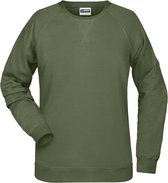 James and Nicholson Dames/dames Raglan Sweatshirt met lange mouwen (Olijf)