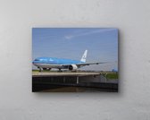 - Schilderij - Klm Boeing Taxiënd Inclusief Ophangplaatjes Luchtvaart Muurdecoratie - Multicolor - 40 X 30 Cm