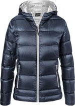 James and Nicholson Dames/dames Hooded Down Jacket (Marine / Zilver)