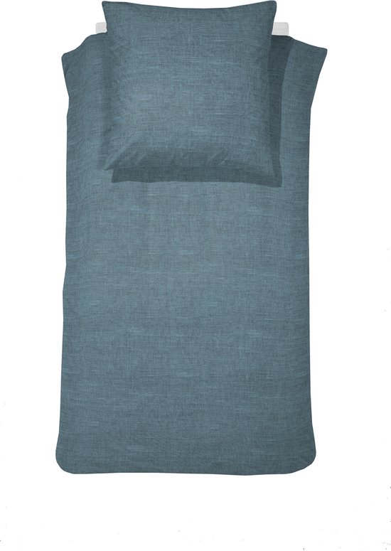 Parure housse de couette 1 personne Cinderella Lyn 135x200cm coton pétrole + 1 taie d'oreiller 60x70