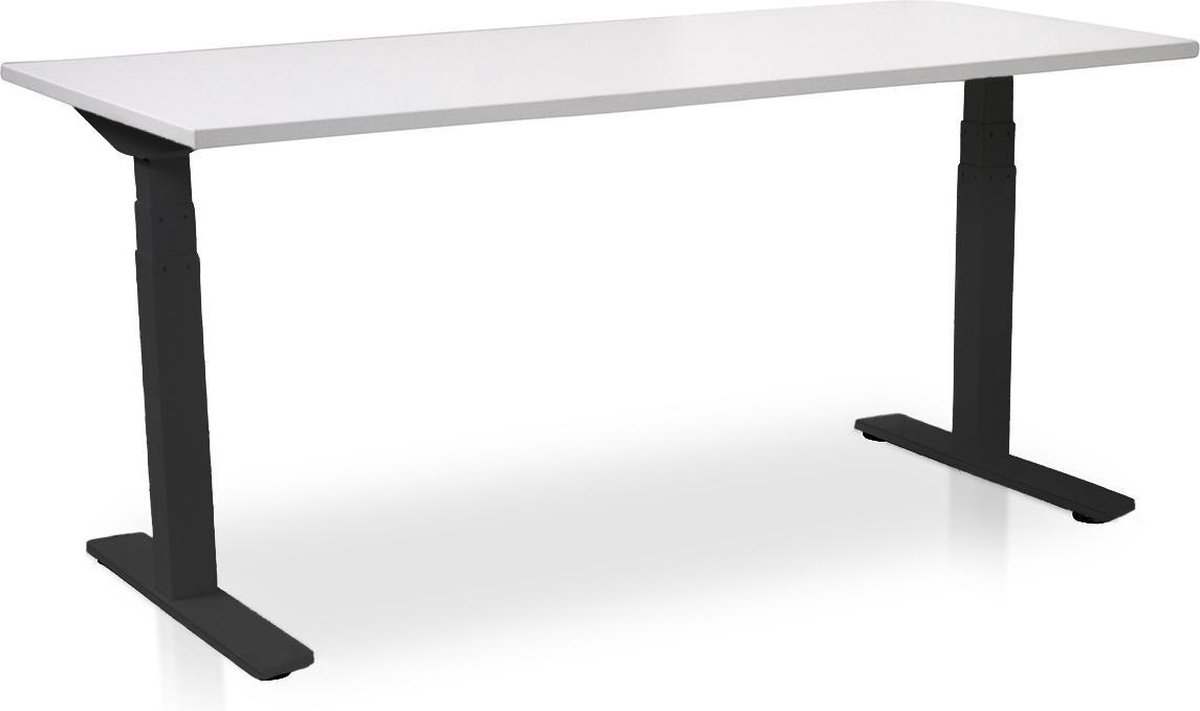 Multi Ratio Zit-sta bureau elektrisch verstelbaar - MRC PRO NEN-EN 527 | 140 x 80 cm | frame zwart - blad wit | memory functie met USB | 150kg draagvermogen Zwart frame