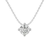 AËLRA 14K wit gouden dameshanger, 0.14ct natuurlijke ronde solitaire diamant met ketting