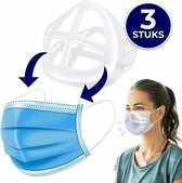 3 + 3 GRATIS: Mondmasker beugel 3 stuks + 3 GRATIS Mondkapjes - Comfortabel ademen met mondmasker beugel!