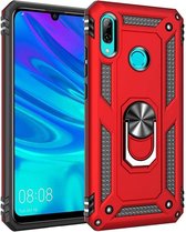 Huawei P Smart 2019 Hoesje Rood - Anti-Shock Hybrid Armor met Kickstand Ring