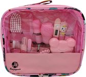 BenjaGoods Baby verzorgingsset - 13 in 1  - Baby Geschenkset - Babyshower - Manicureset - reistasje - Kraamcadeau -  Meisje - Baby - Roze