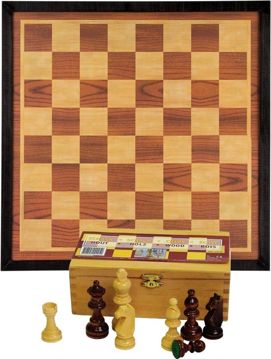 Afbeelding van het spel Compleet Schaakspel - schaakstukken van 8.7 cm en schaakbord van 54 x 54 cm - Luxe mooie houten uitvoering