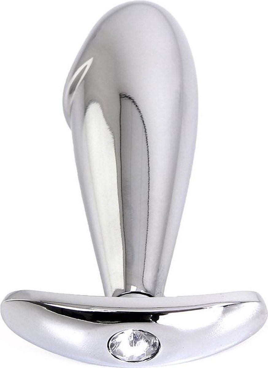 Goedkoopste Steel Handle Buttplug Penis with Clear Gem | Kiotos Steel