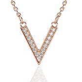 Yolora Dames Ketting met Hanger - Kalpa Camaka Kristallen - Rosé kleurig - 18K Roségoud Verguld - Vrouwen Collier Rose Gold - Sieraden - Halsketting - Luxe Giftbox - Geschenkdoos -