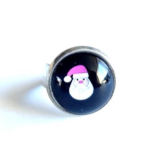 2 Love it Kerstman P - Ring - Verstelbaar in maat - Doorsnee 12 mm - Kerst
