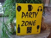 Emaille Bord \'party Zone\'