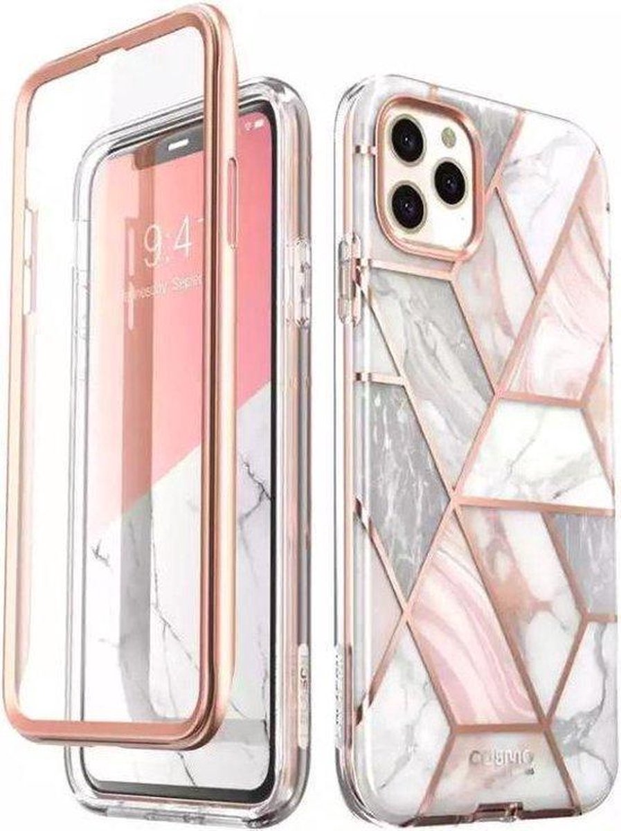 I-Blason Voor iPhone 7/8/ SE 2020 Case cosmo Full-Body Shining Glitter Marmer roze Bumper Case met Ingebouwde Screen Protector