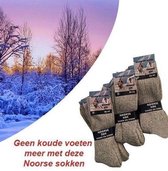 Socke/Sok/"Noorse Sokken"/Kleur:(Grijs)/Maat 43-45/Zonder Naad Op De Tenen/3 Paar
