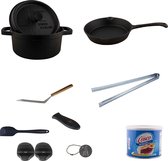 The Windmill gietijzeren BBQ pan S 2,1L en skillet 21 cm inclusief complete startset