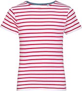 SOLS Kinderen/Kinderen Miles Gestreept T-Shirt met Korte Mouwen (Wit/rood)