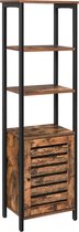 MIRA Home - Kast - Kast met deuren - Planken - Industrieel /vintage - Bruin/zwart - 44x30x155