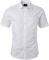 James and Nicholson Herenshirt met korte mouwen Oxford Shirt (Wit)