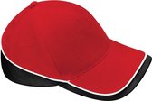 Beechfield Unisex Teamkledingwedstrijd Cap Baseball / Hoofddeksels (Pakket van 2) (Klassiek rood/zwart)