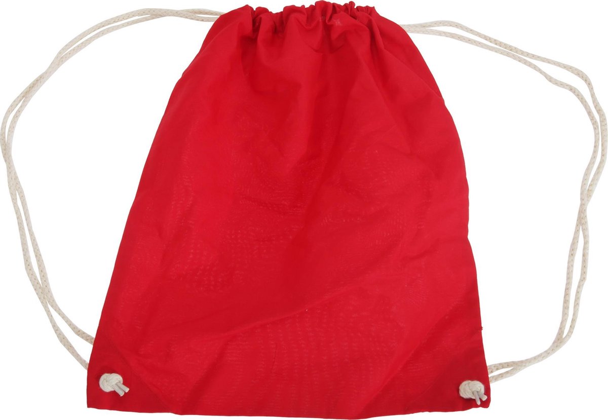 Westford Mill Katoenen Gymsac zak - 12 Liter (Verpakking van 2) (Helder rood)