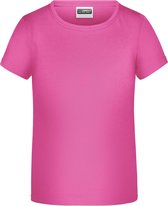 James And Nicholson Childrens Girls Basic T-Shirt (Roze)
