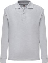 Fruit of the Loom Kinderen/Kinderen Lange Mouw Pique Polo Shirt (Heide Grijs)