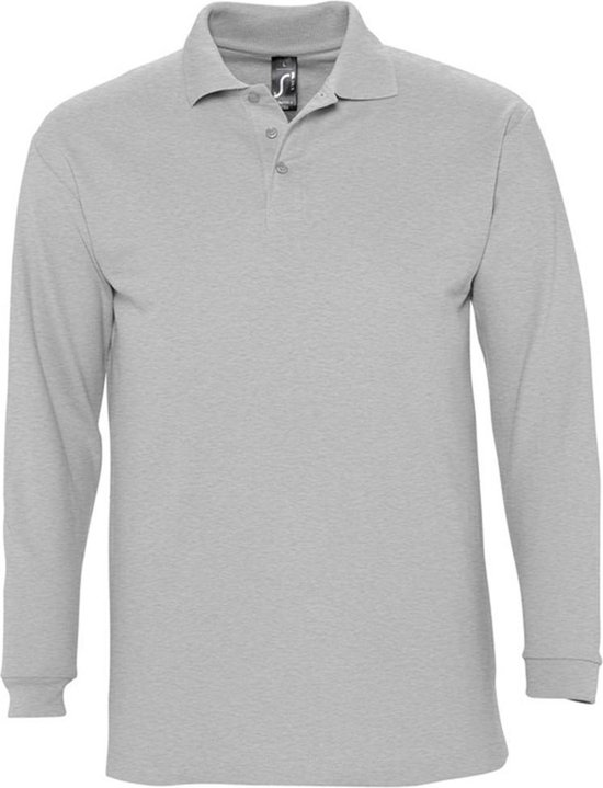 SOLS Heren-Winter II Poloshirt met lange mouwen van Piqué katoen (Grijze Mergel)