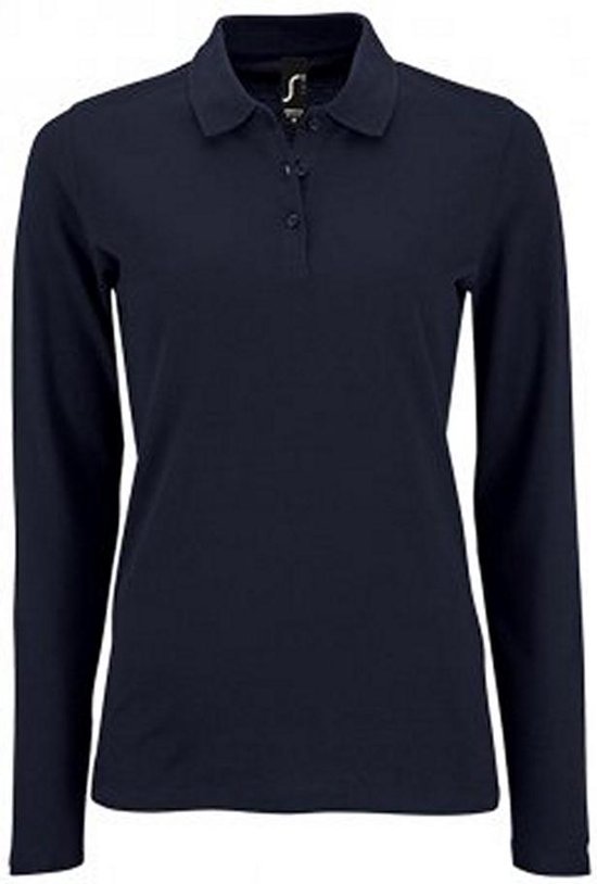 SOLS Dames/dames Perfecte Lange Mouw Pique Polo Shirt (Franse marine)