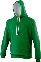 Awdis Varsity Hooded Sweatshirt / Hoodie (Kelly Groen / Arctisch Wit)