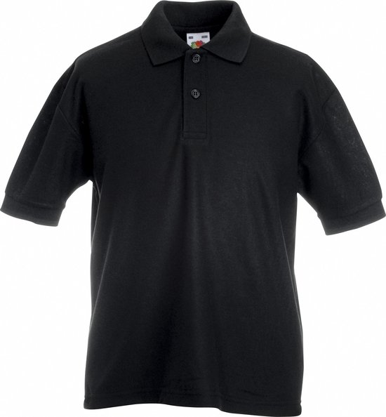 Fruit of the Loom Kinderen/Kinderen Unisex 65/35 Pique Polo Shirt (Zwart)