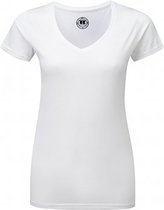 Russell Dames/dames V-hals HD Short Sleeve T-Shirt (Wit)