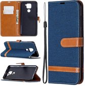 Denim Book Case - Xiaomi Redmi Note 9 Hoesje - Blauw