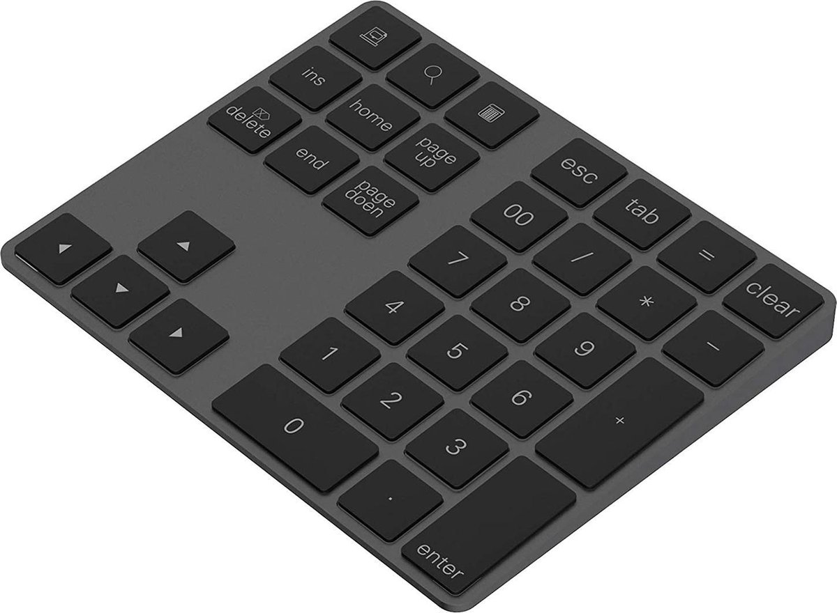YONO Numpad Draadloos – Numeriek Toetsenbord met Bluetooth – Keypad geschikt voor Apple en Microsoft – Space Grey