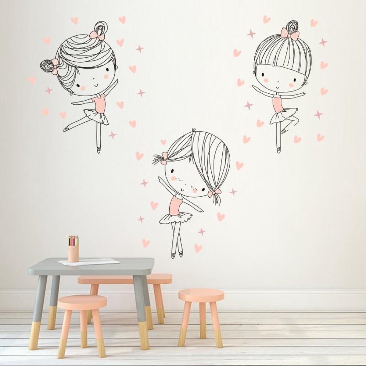Muursticker | Ballet | Danseressen | Wanddecoratie | Muurdecoratie | Slaapkamer | Kinderkamer | Babykamer | Jongen | Meisje | Decoratie Sticker |