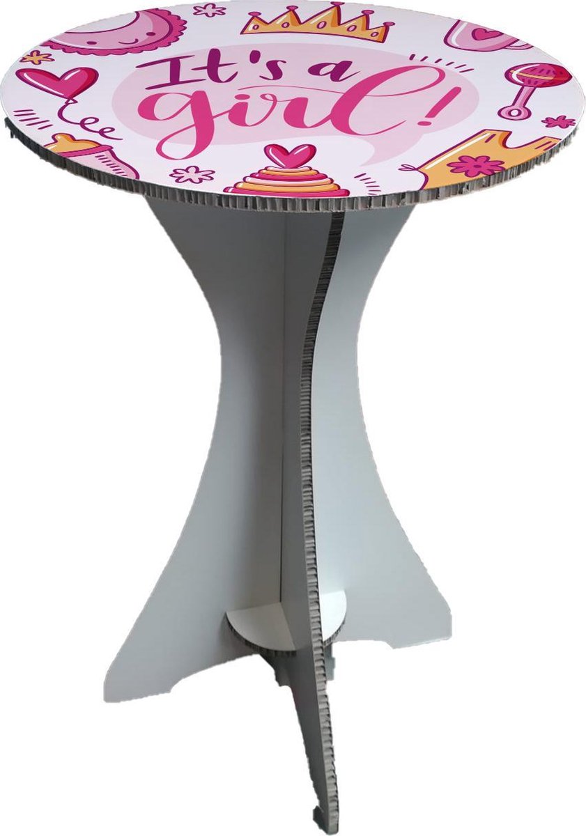 it's a girl - geboorte - babyshower girl - partytafel - ecologisch honinggraat karton